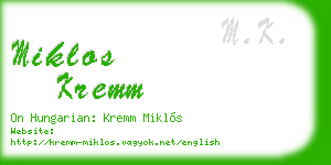 miklos kremm business card