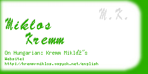 miklos kremm business card